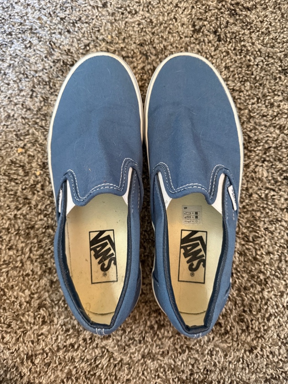 Vans Slip-On Canvas Sneakers in Blue